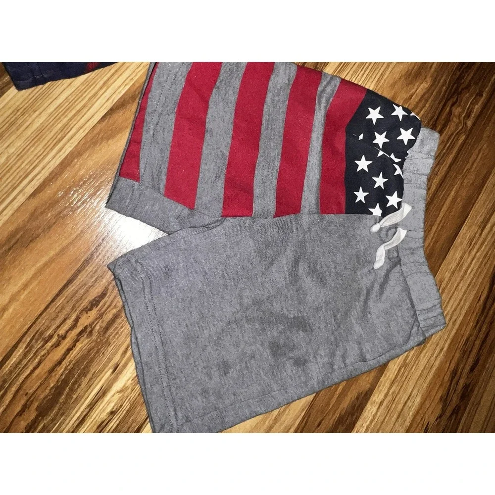 TCP Children's Place Walmart Boys Cotton Shorts American Flag Sz 5T‎ Lot Of 2